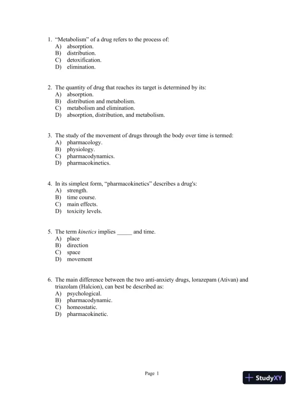 Julien's Primer of Drug Action Thirteenth Edition Test Bank - Page 13 preview image
