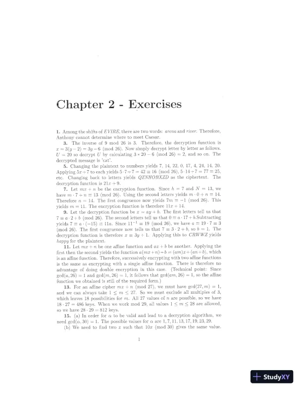 Solution Manual for Introduction to Cryptography with Coding Theory, 3rd Edition - Page 7 preview image