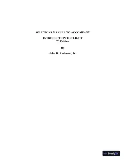 Solution Manual For Introduction To Flight, 7th Edition - Page 1 preview image