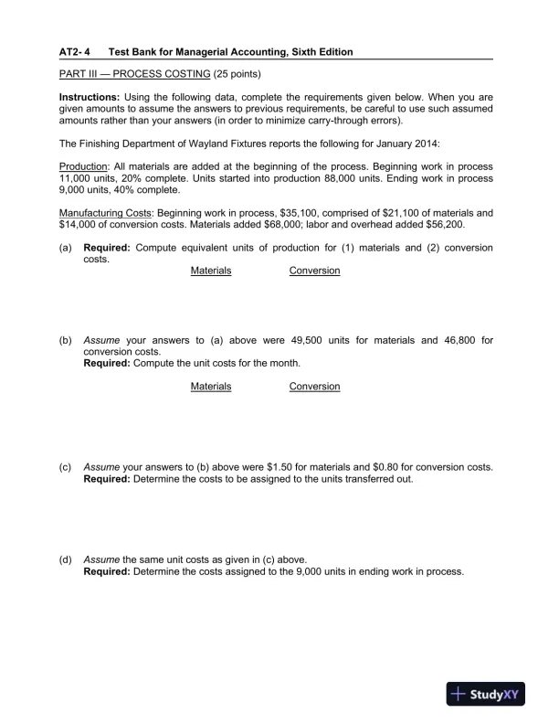 Managerial Accounting: Tools for Business Decision Making, 6th Edition Test Bank - Page 12 preview image