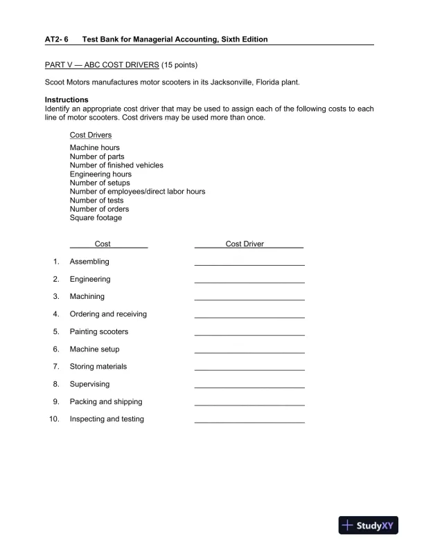 Managerial Accounting: Tools for Business Decision Making, 6th Edition Test Bank - Page 14 preview image