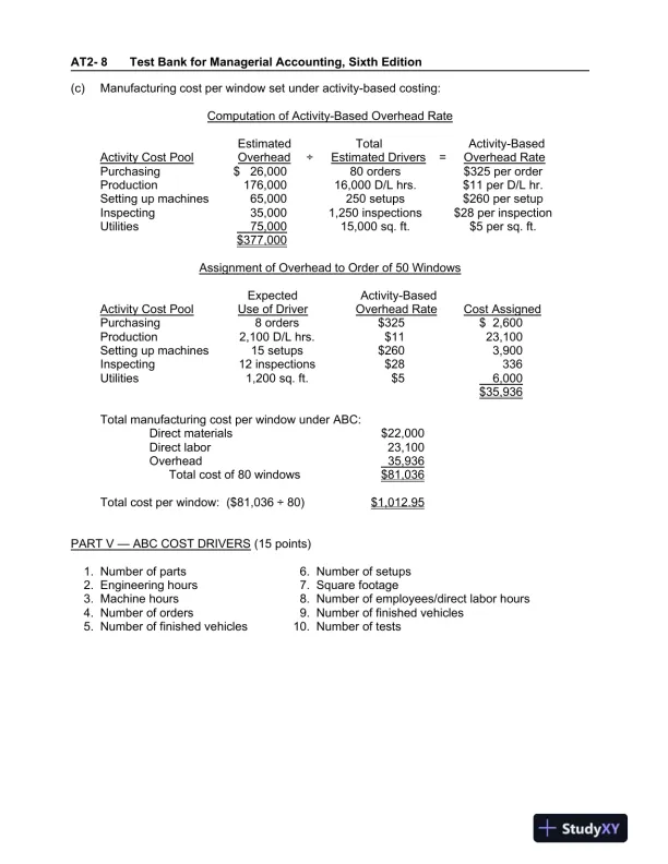 Managerial Accounting: Tools for Business Decision Making, 6th Edition Test Bank - Page 16 preview image