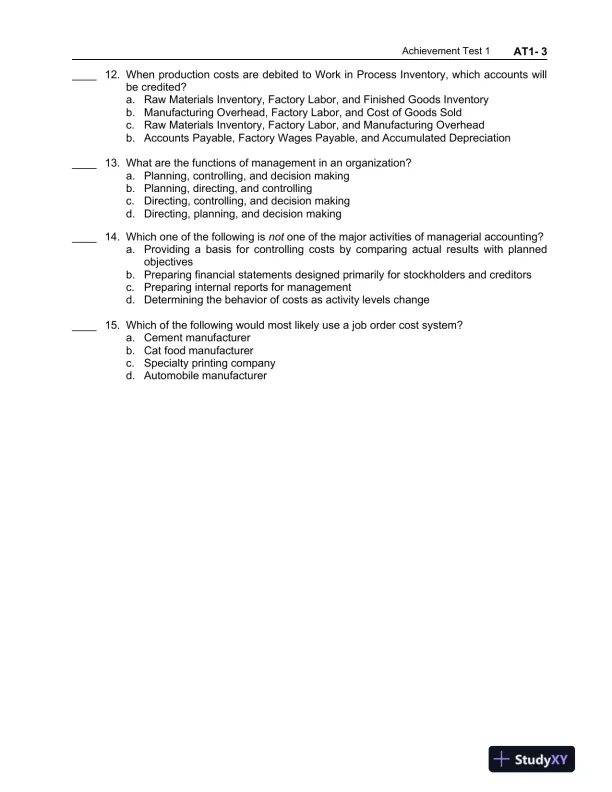 Managerial Accounting: Tools for Business Decision Making, 6th Edition Test Bank - Page 4 preview image