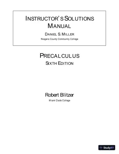 Solution Manual for Precalculus, 6th Edition - Page 1 preview image