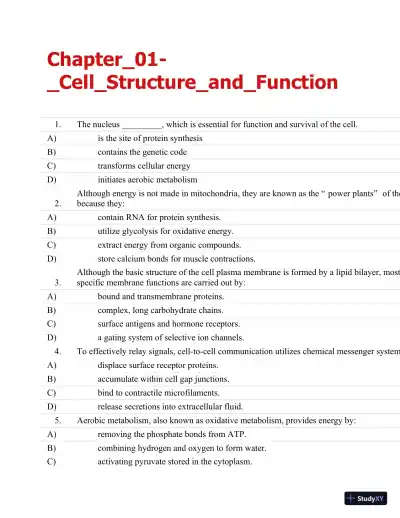 Test Bank For Essentials Of Pathophysiology: Concepts Of Altered Health States Third, North American Edition - Page 1 preview image