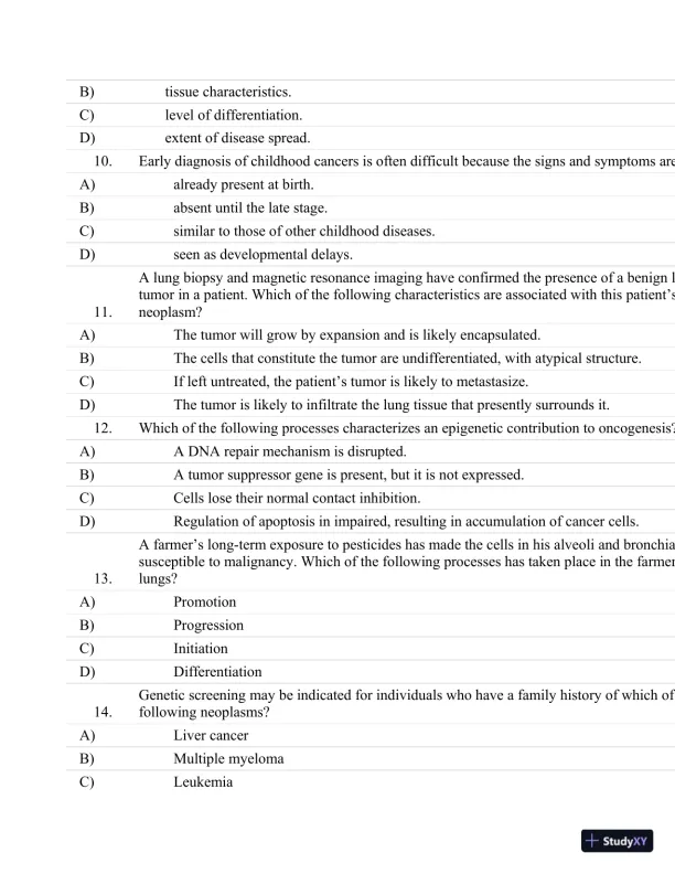 Test Bank For Essentials Of Pathophysiology: Concepts Of Altered Health States Third, North American Edition - Page 30 preview image
