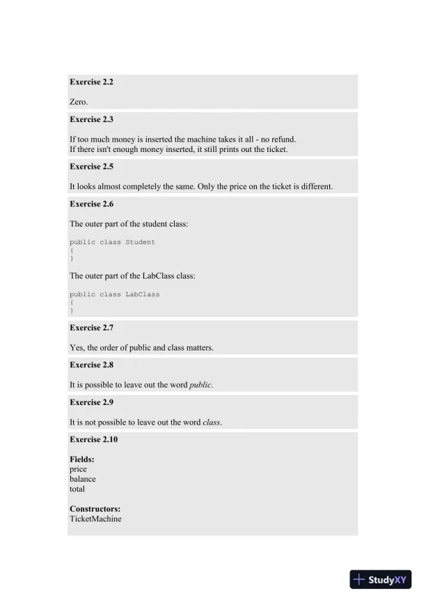 Solution Manual for Objects First with Java: A Practical Introduction Using BlueJ, 6th Edition - Page 7 preview image