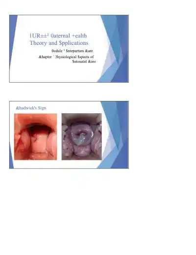 Maternal Health Theory and Applications - Page 1 preview image