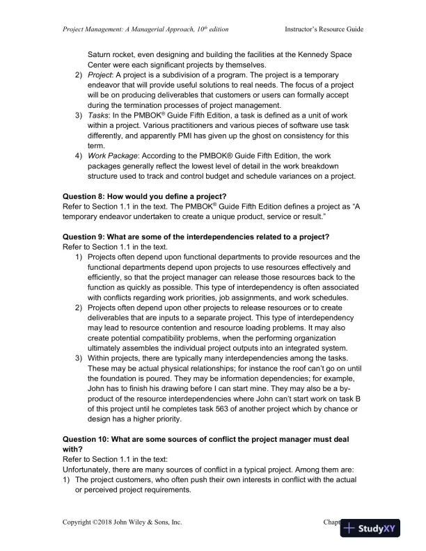 Lecture Notes For Project Management: A Managerial Approach, 8th Edition - Page 11 preview image