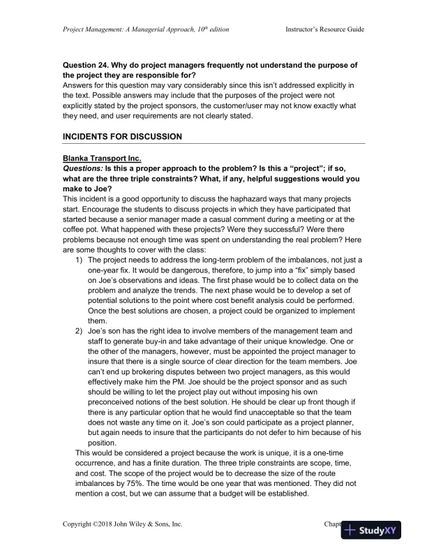 Lecture Notes For Project Management: A Managerial Approach, 8th Edition - Page 16 preview image