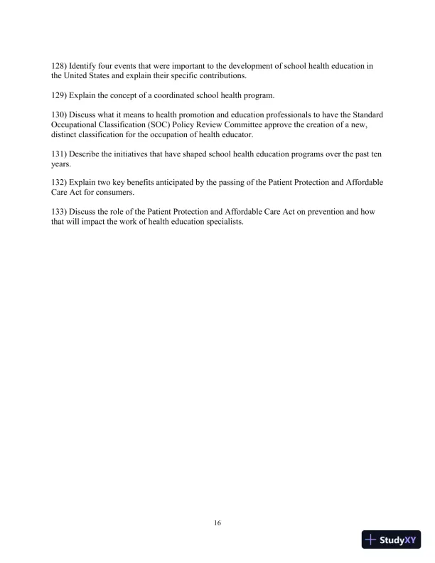 Test Bank for Principles and Foundations of Health Promotion and Education, 7th Edition - Page 27 preview image