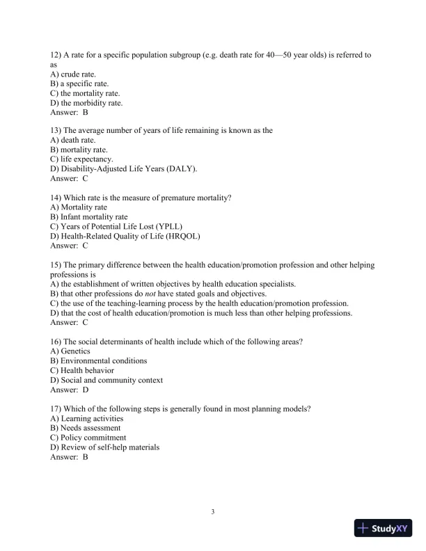 Test Bank for Principles and Foundations of Health Promotion and Education, 7th Edition - Page 4 preview image