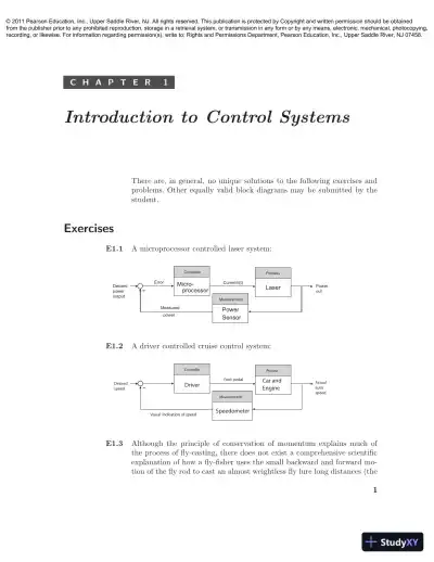 Solution Manual For Modern Control Systems, 12th Edition - Page 1 preview image
