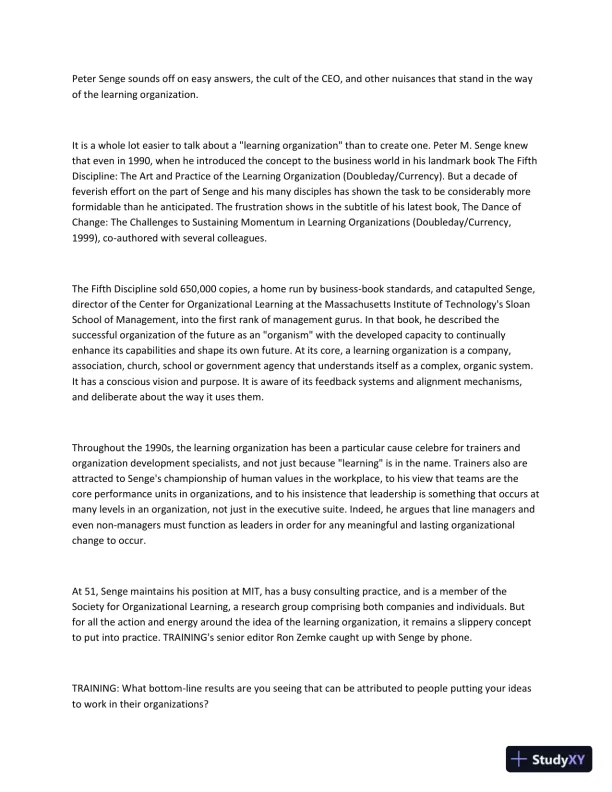 Peter Senge On The Challenges Of Creating a Learning Organization - Page 3 preview image