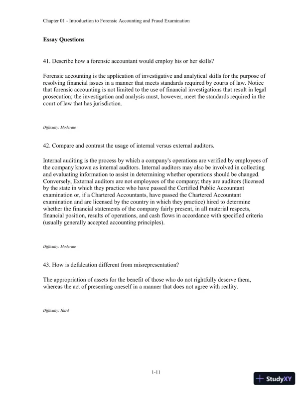 Forensic Accounting and Fraud Examination, 2nd Edition Test Bank - Page 12 preview image