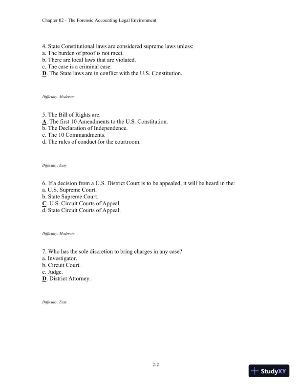 Forensic Accounting and Fraud Examination, 2nd Edition Test Bank - Page 16 preview image