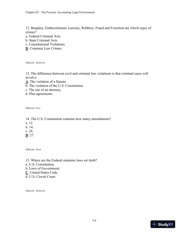 Forensic Accounting and Fraud Examination, 2nd Edition Test Bank - Page 18 preview image