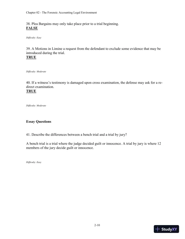 Forensic Accounting and Fraud Examination, 2nd Edition Test Bank - Page 24 preview image