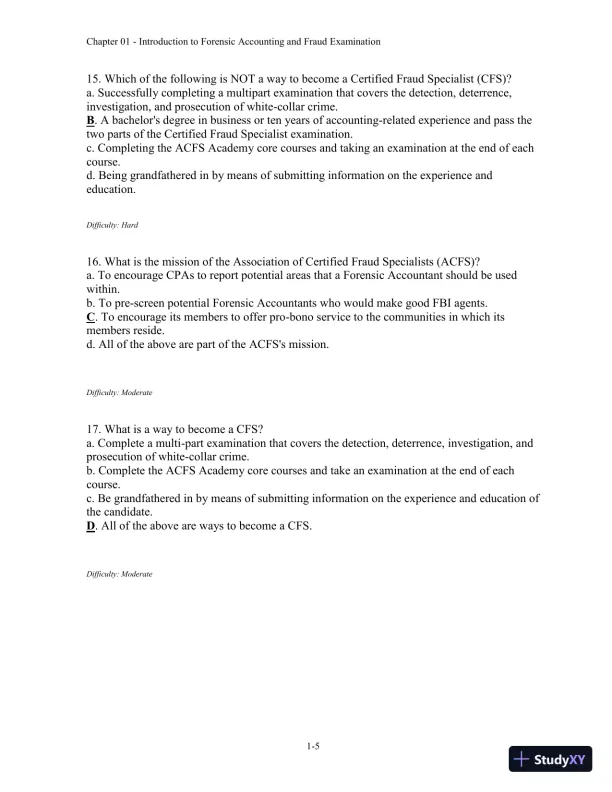Forensic Accounting and Fraud Examination, 2nd Edition Test Bank - Page 6 preview image