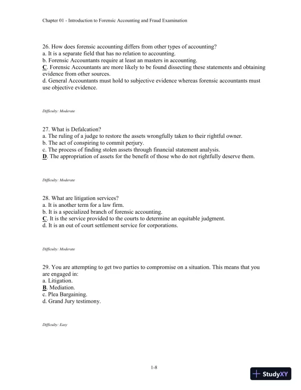 Forensic Accounting and Fraud Examination, 2nd Edition Test Bank - Page 9 preview image