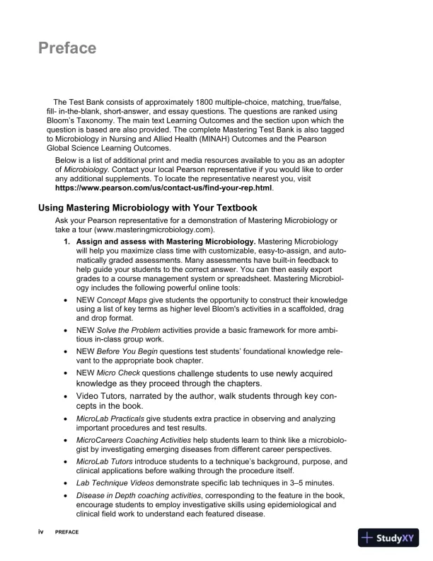Test Bank For Microbiology with Diseases by Taxonomy, 6th Edition - Page 4 preview image