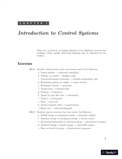 Solution Manual for Modern Control Systems, 13th Edition - Page 1 preview image