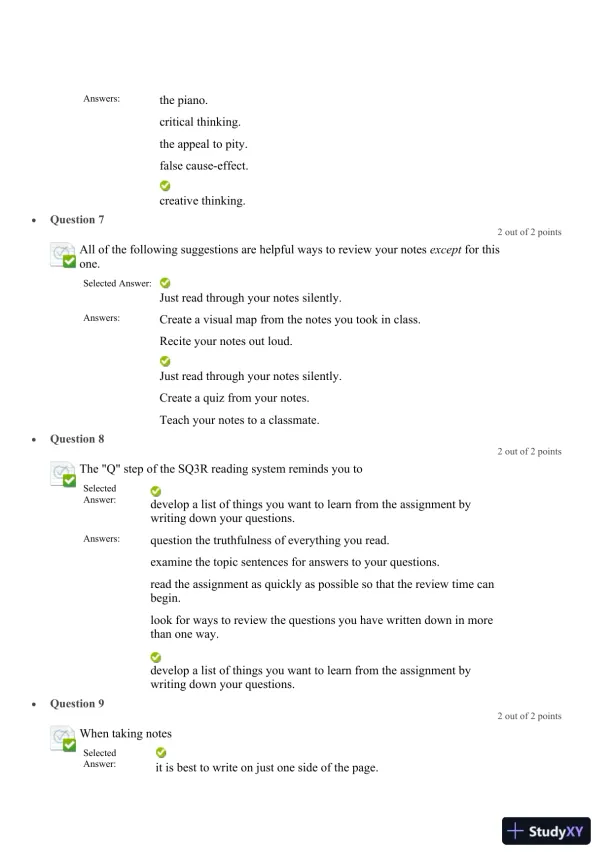 Liberty University CLST 100 Quiz 2 Complete Solutions Correct Answers Key - Page 5 preview image