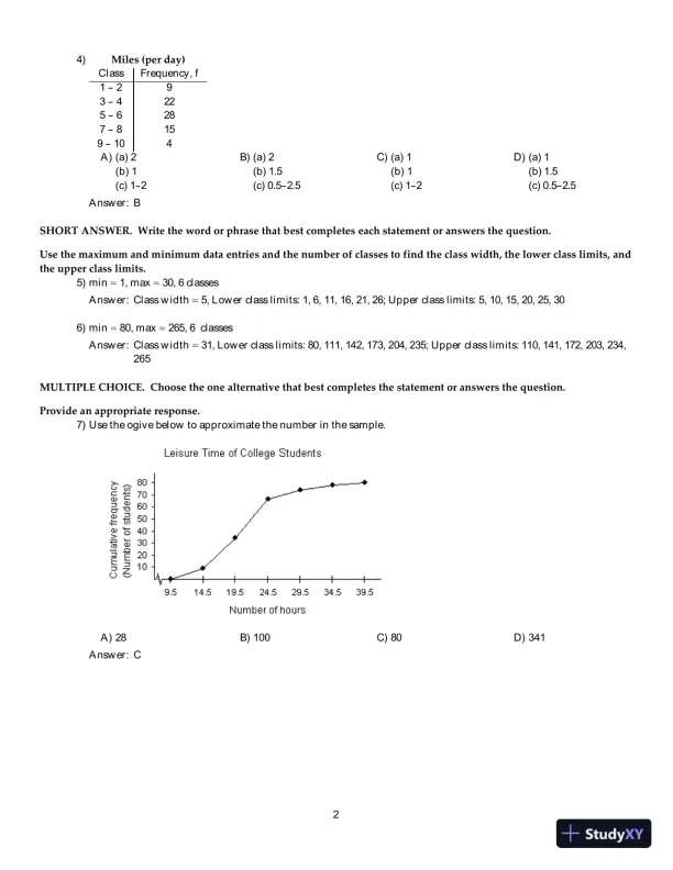 Test Bank For Elementary Statistics: Picturing the World, 7th Edition - Page 12 preview image
