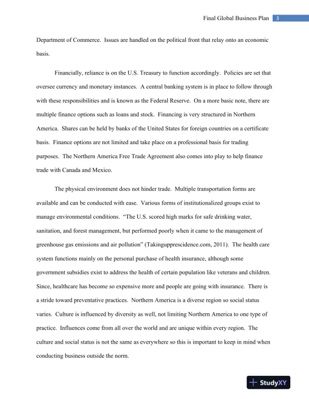 MGT 448 Final Global Business Plan - Page 4 preview image