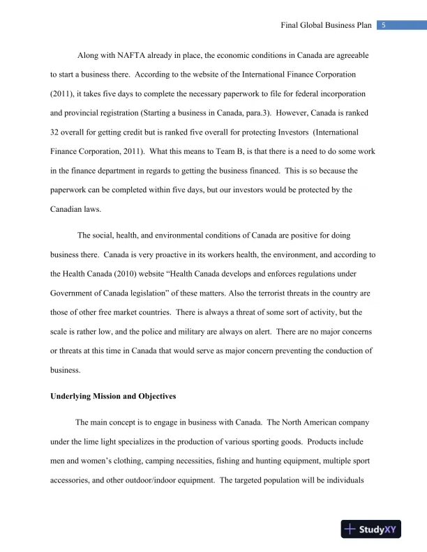 MGT 448 Final Global Business Plan - Page 6 preview image