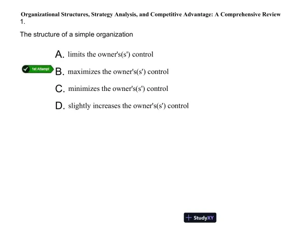 Organizational Structures, Strategy Analysis, and Competitive Advantage: A Comprehensive Review - Page 1 preview image