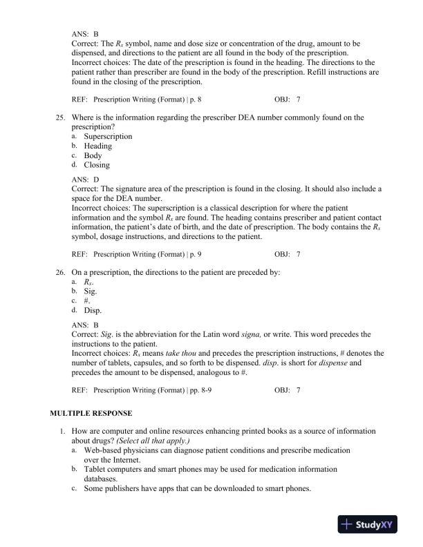 Applied Pharmacology for the Dental Hygienist 7th Edition Test Bank - Page 10 preview image