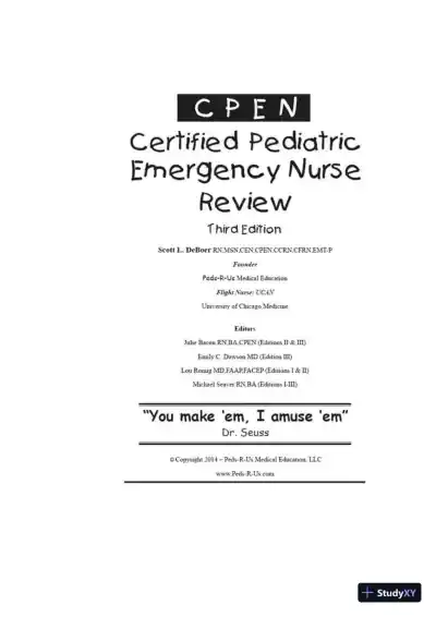 Certified Pediatric Emergency Nurse Review: Putting It All Together (2017) - Page 1 preview image
