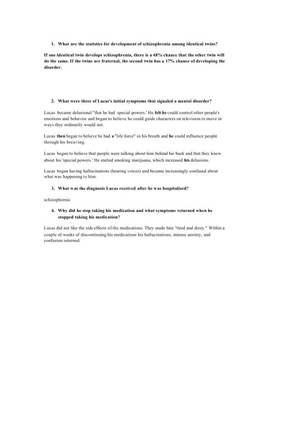 PSY281 Case study 13 Schizophrenia - Page 1 preview image