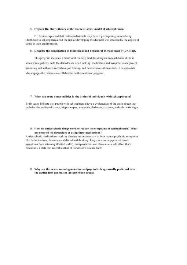 PSY281 Case study 13 Schizophrenia - Page 2 preview image