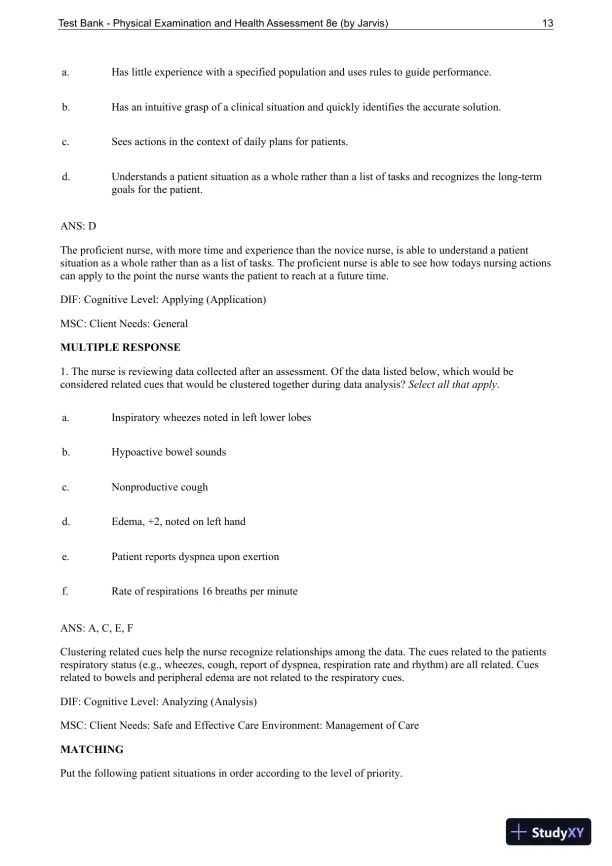 Test Bank For Physical Examination and Health Assessment, 8th Edition - Page 14 preview image