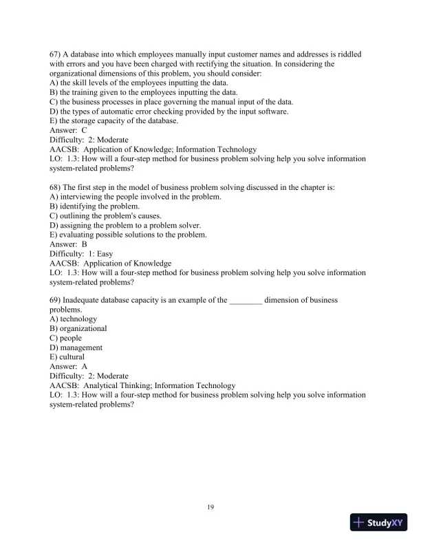 Test Bank for Essentials of MIS, 12th Edition - Page 20 preview image