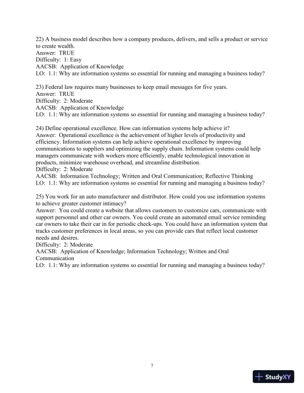 Test Bank for Essentials of MIS, 12th Edition - Page 8 preview image