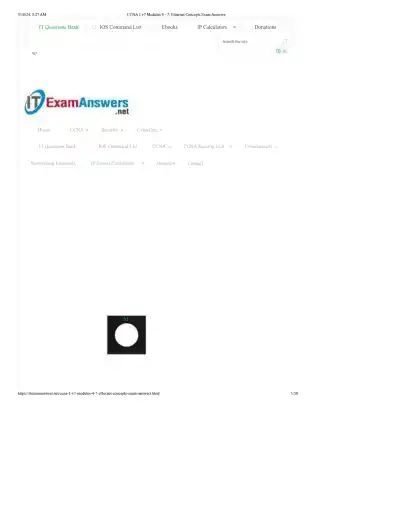 Ethernet Concepts Exam Answers - Page 1 preview image