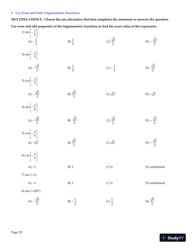 Trigonometry, 2nd Edition Test Bank - Page 26 preview image
