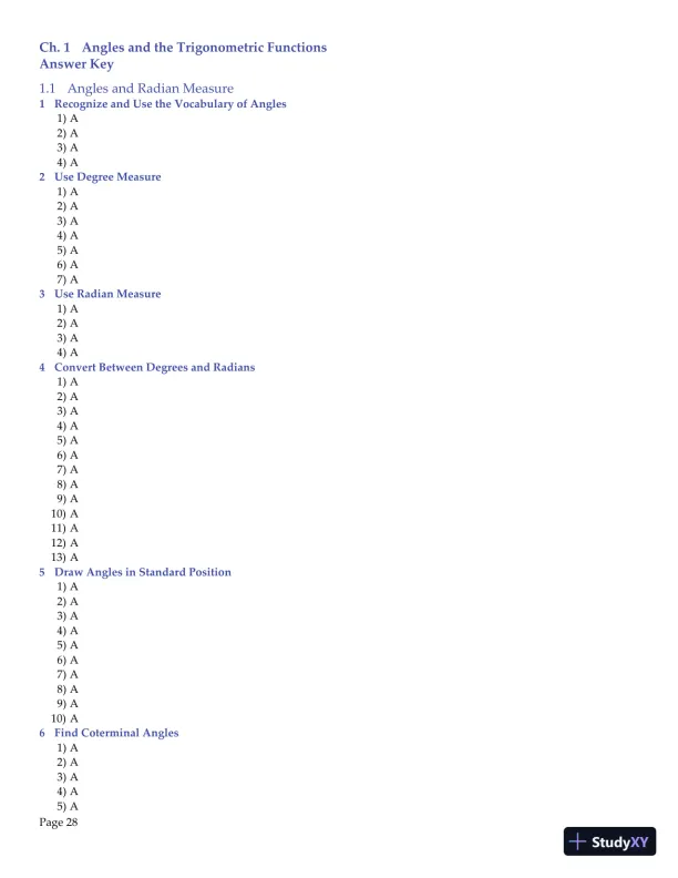 Trigonometry, 2nd Edition Test Bank - Page 29 preview image