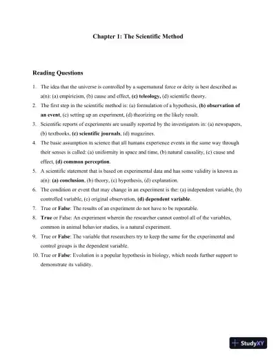Solution Manual for Method and Practice in Biological Anthropology: A Workbook and Laboratory Manual for Introductory Courses, 2nd Edition - Page 1 preview image