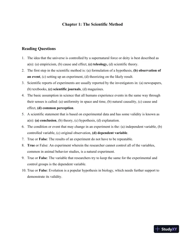Solution Manual for Method and Practice in Biological Anthropology: A Workbook and Laboratory Manual for Introductory Courses, 2nd Edition - Page 1 preview image