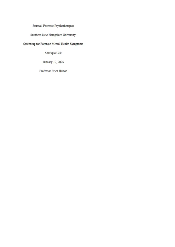 Journal Forensic Psychotherapist - Page 1 preview image