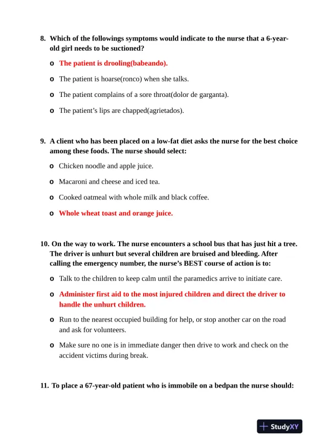 KAPLAN Fundamentals Practice Exam with Answers (75 Solved Questions) - Page 4 preview image