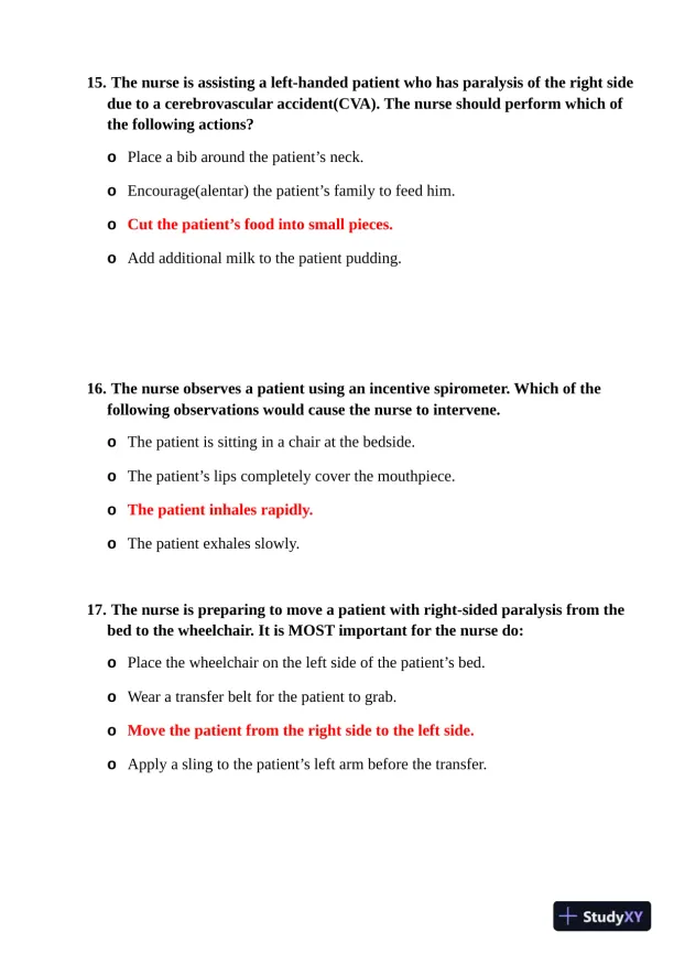 KAPLAN Fundamentals Practice Exam with Answers (75 Solved Questions) - Page 6 preview image