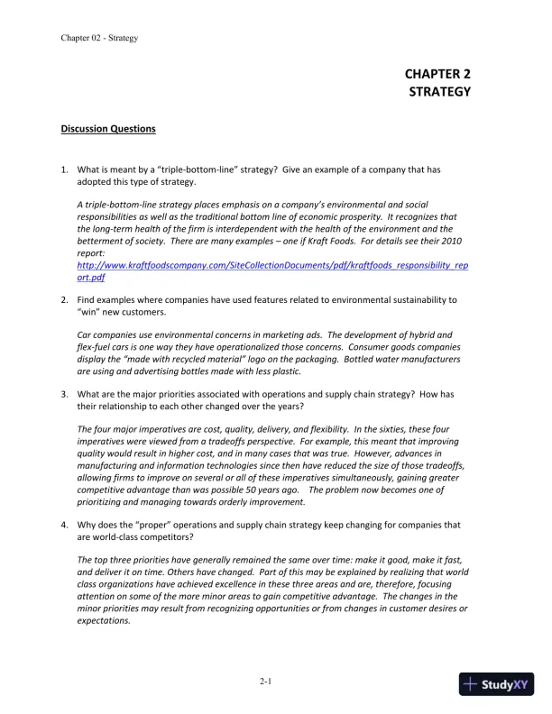 Solution Manual for Operations and Supply Chain Management, 14th Edition - Page 10 preview image