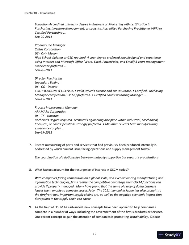 Solution Manual for Operations and Supply Chain Management, 14th Edition - Page 4 preview image