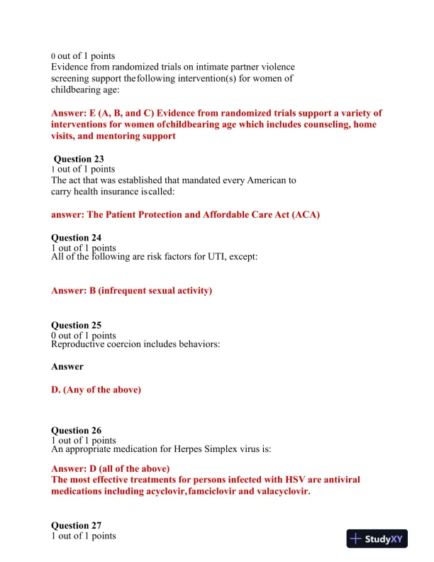 2021 NRNP6552 Hemotology Midterm Exam With Answers (101 Solved Questions) - Page 10 preview image