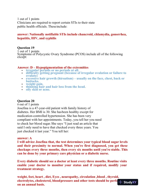 2021 NRNP6552 Hemotology Midterm Exam With Answers (101 Solved Questions) - Page 8 preview image